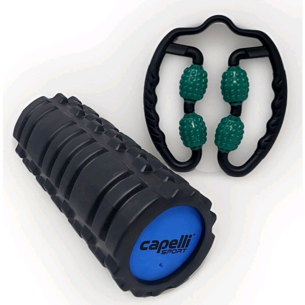 LOT: Capelli‎ 13" Sport Foam Roller & Invigorate Hand Massage Roller RECOVERY